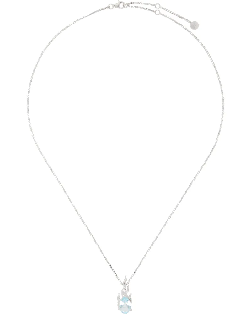 Alan Crocetti Silver Mini Gem in Heat Necklace Rhodium