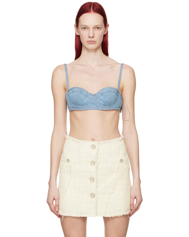 GCDS Blue Underwire Denim Bra 75