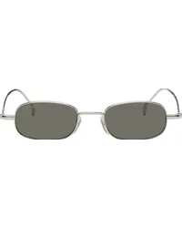 Gucci Silver Rectangular Sunglasses Silver-silver-grey