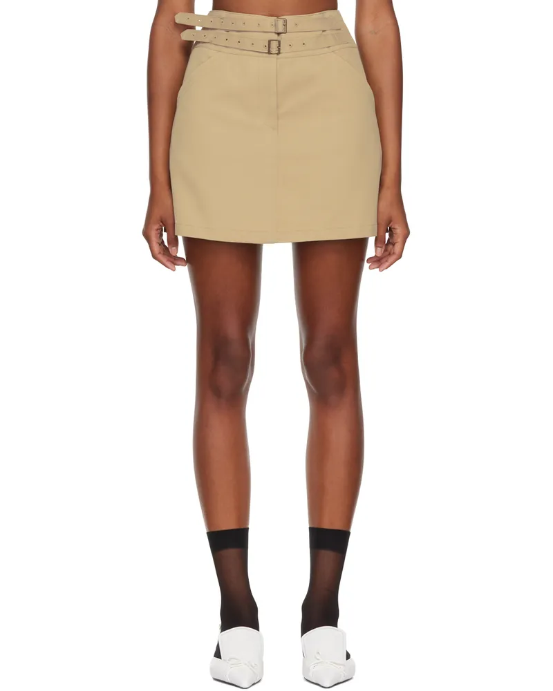 BONBOM Beige Rhee Miniskirt Camel