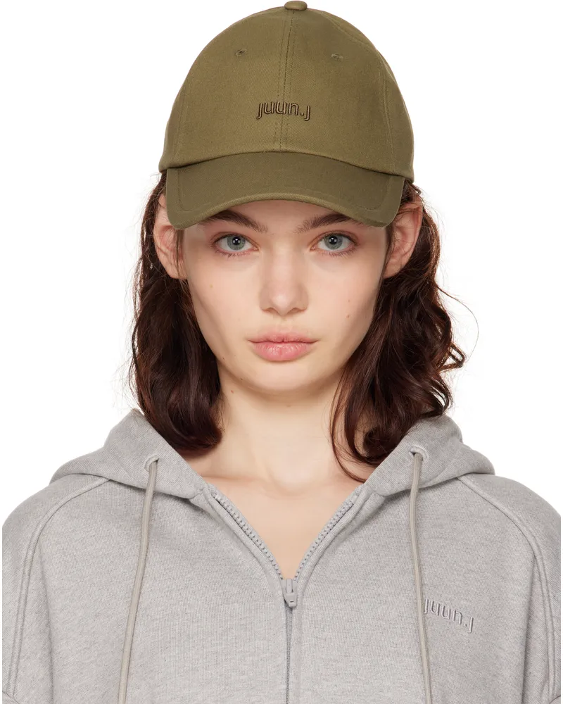 JUUN.J Khaki Cotton Ball Cap Khaki