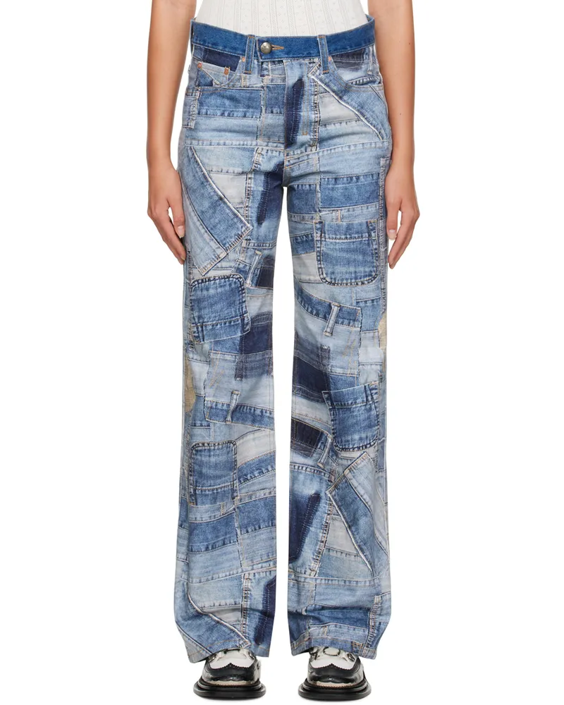 Andersson Bell Blue Patchwork Jeans Blue