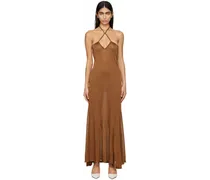 Brown Slinky Maxi Dress