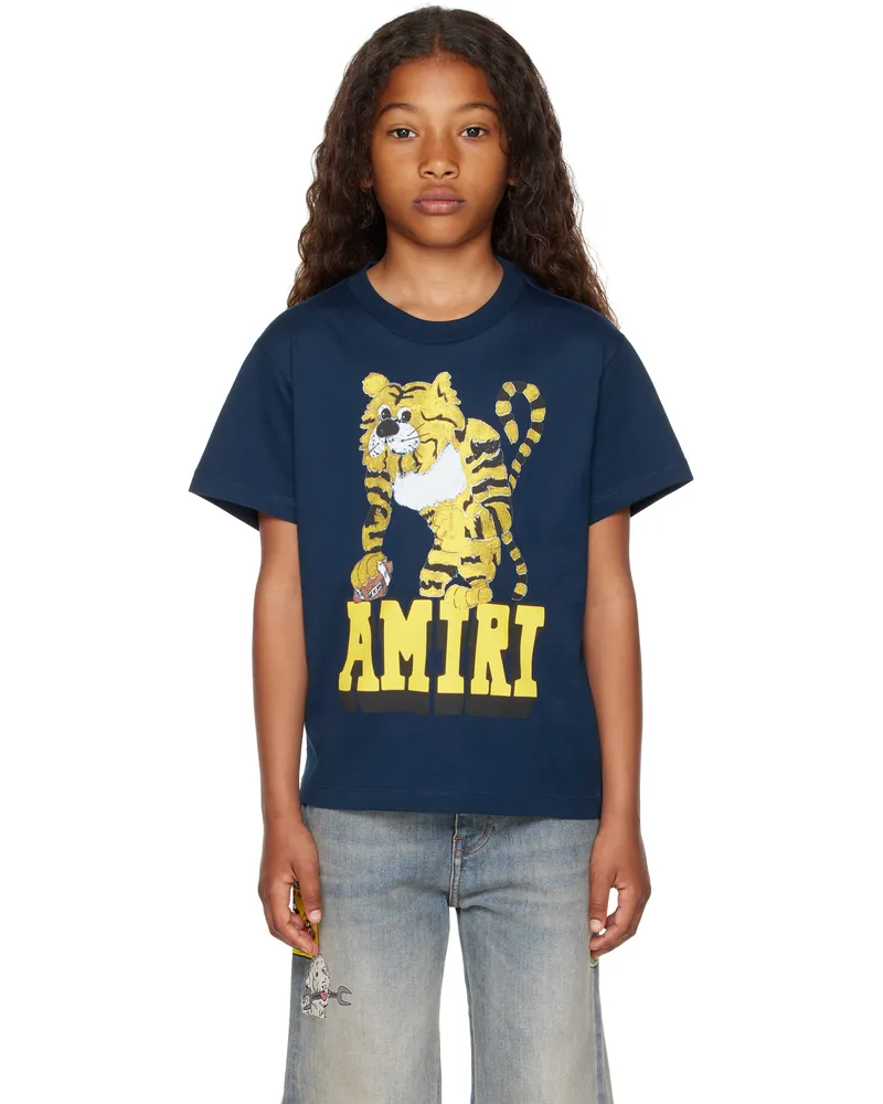 Amiri Kids Navy 'AMIRI' Tiger T-shirt Midnight