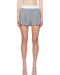 Alexander Wang Gray Pleated Shorts Lt