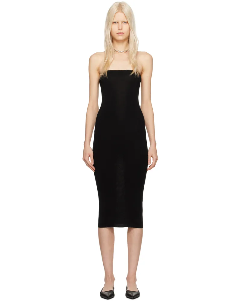 St. Agni Black 90s Midi Dress Black