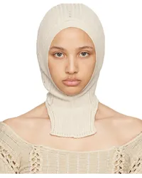 Charlotte Knowles Off-White Stray Balaclava Cream