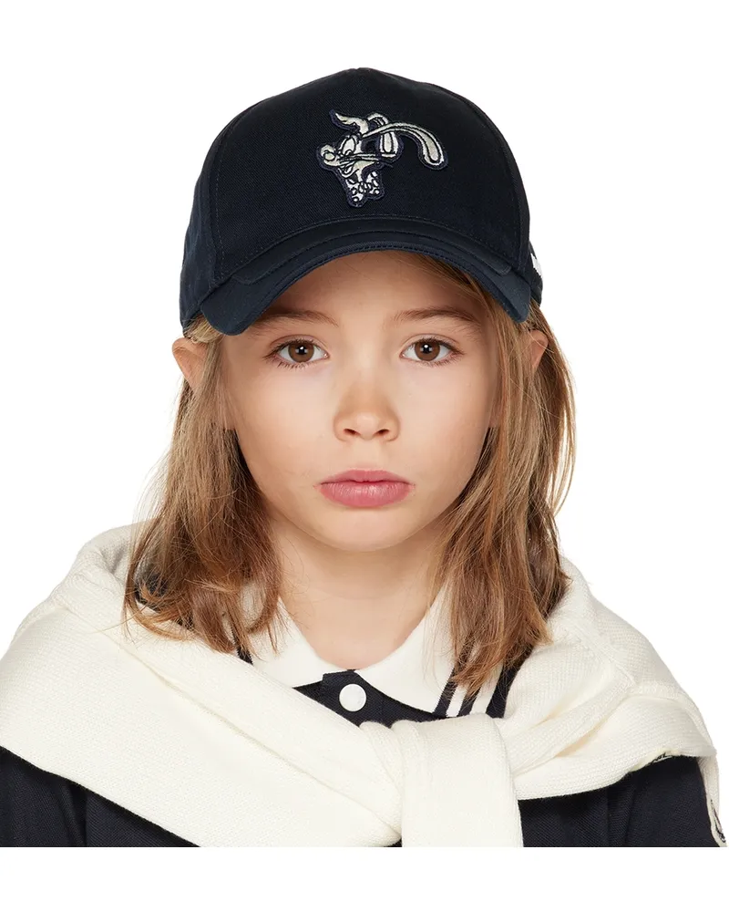 Moncler Kids Navy Embroidered Cap 778