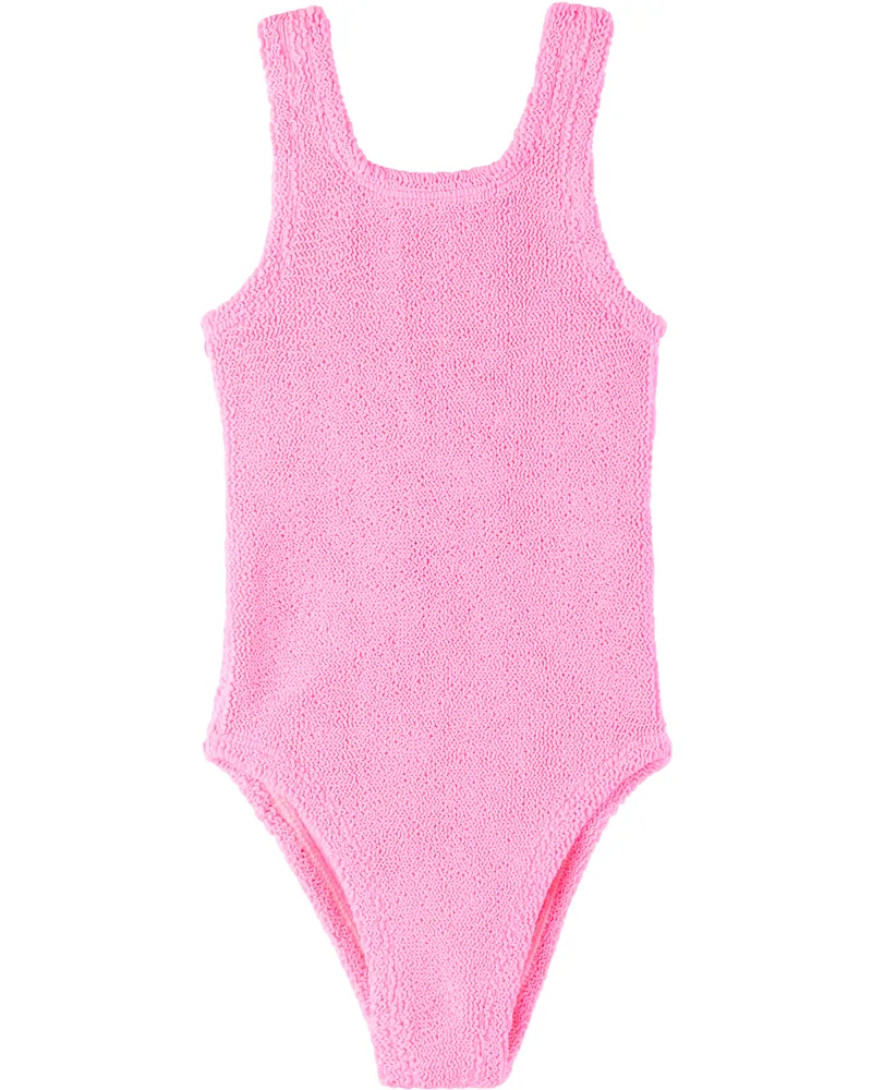 Hunza G Kids Pink Classic Swimsuit Bubblegum
