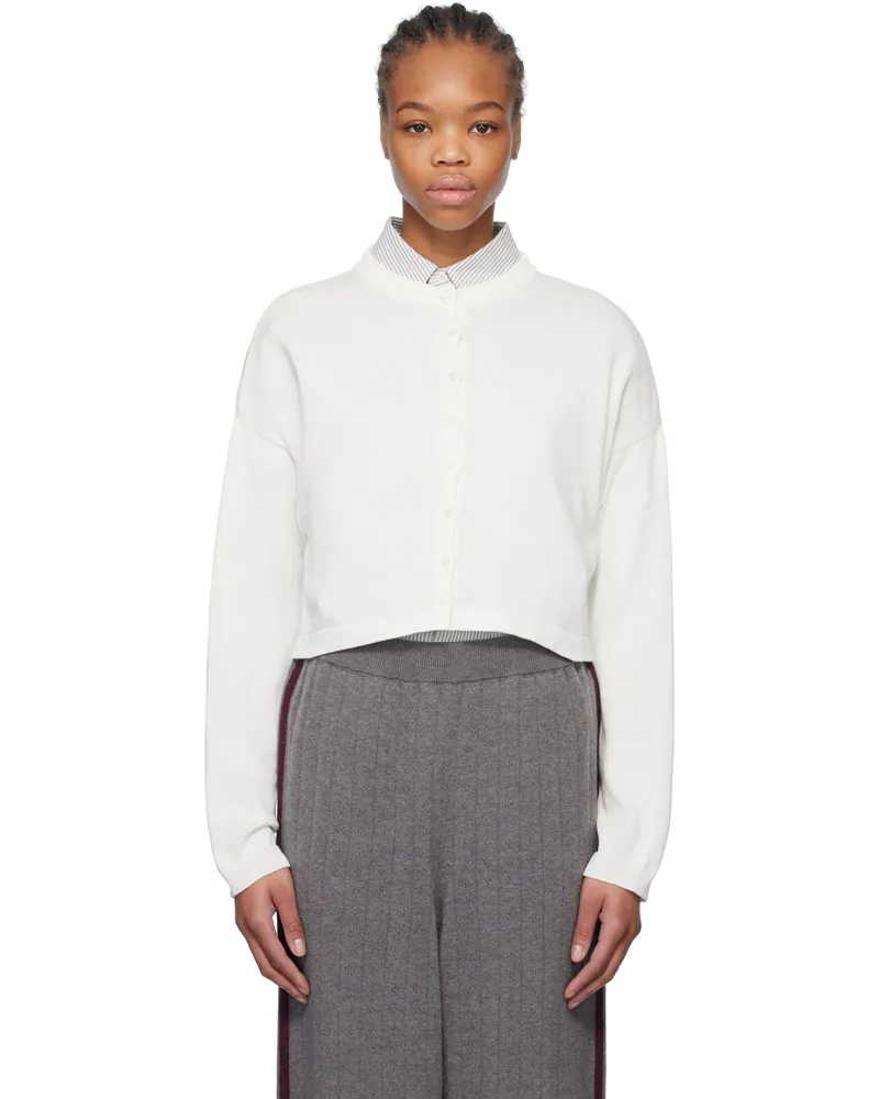 CORDERA White Cotton Cropped Cardigan White