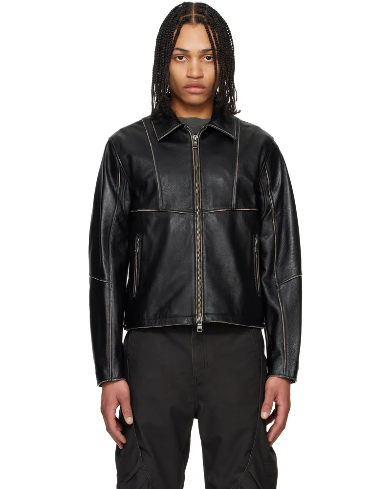 Andersson Bell SSENSE Exclusive Black Dreszen Zip-Up Leather Jacket Black