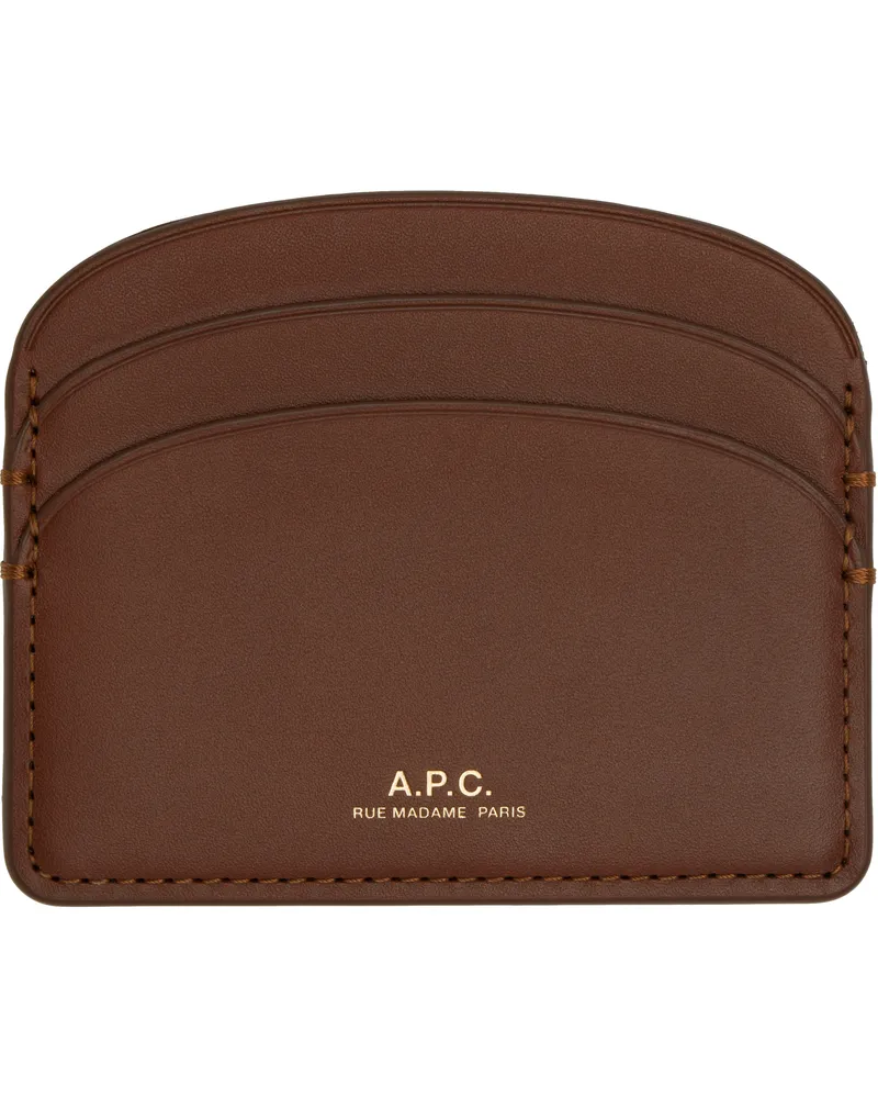 A.P.C. Brown Demi-Lune Card Holder Cad