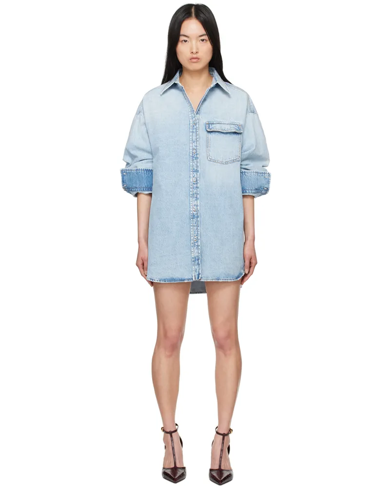 SPORTMAX Blue Targa Denim Shirt 9