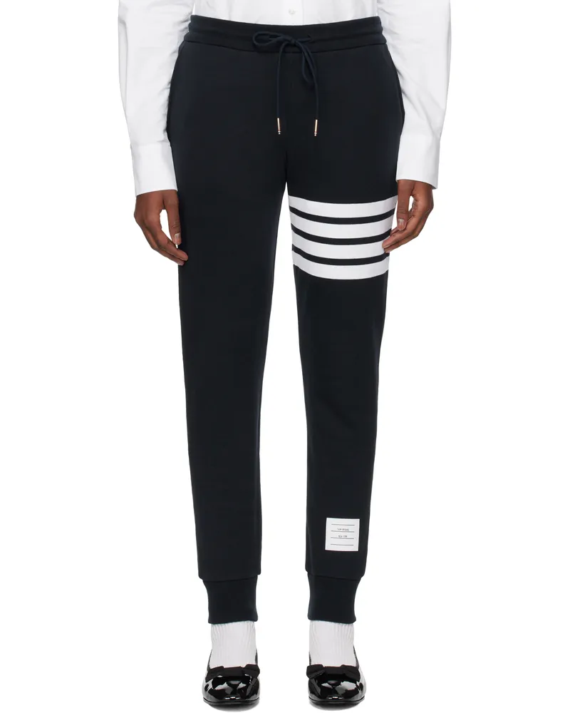 Thom Browne Navy Classic Loopback 4-Bar Sweatpants 415
