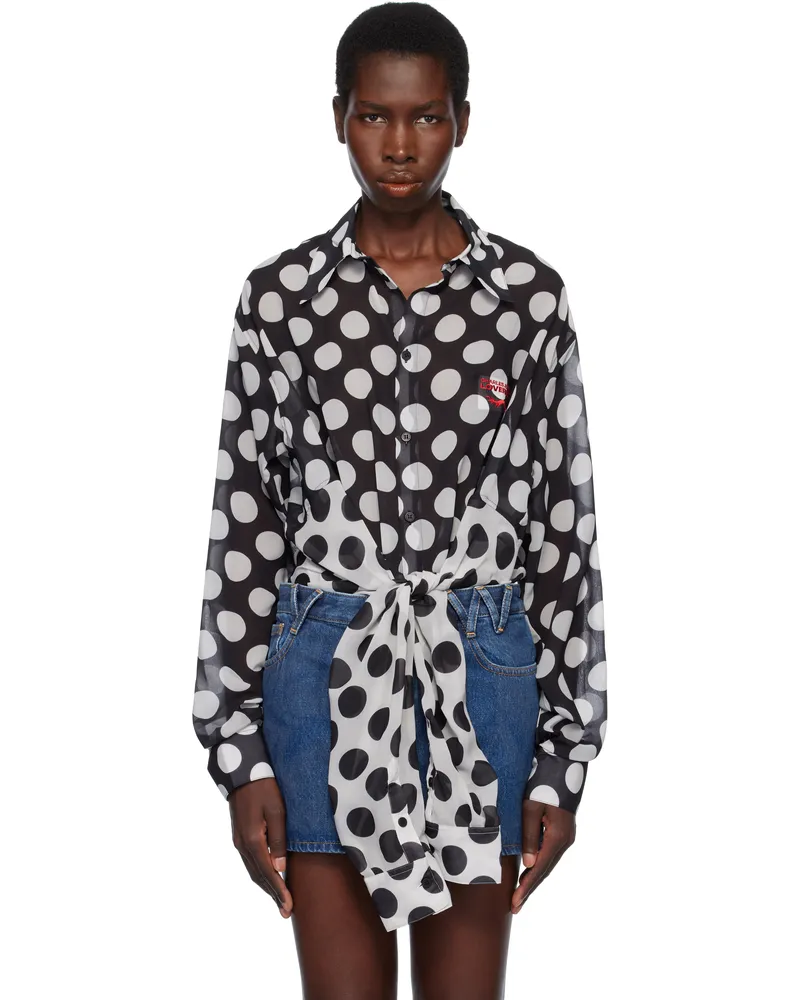 Charles Jeffrey Loverboy Black & White Hug Blouse Black