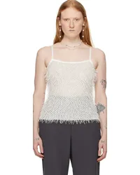 Elleme White Fluffy Tank Top White