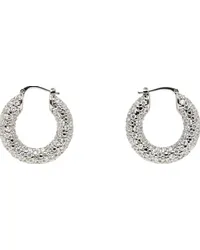 Jil Sander Gunmetal Classic Earrings Palladium+zircon