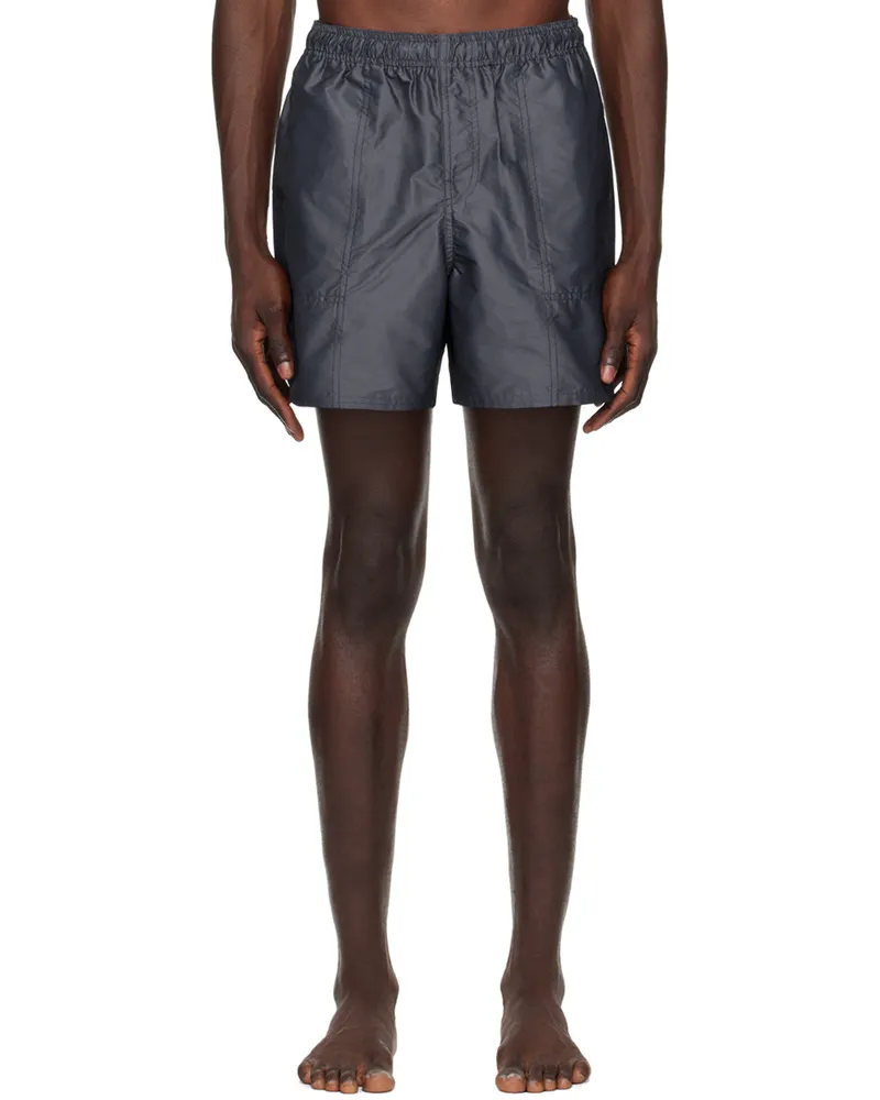 Saturdays NYC Navy Talley Iridescent Swim Shorts Persian