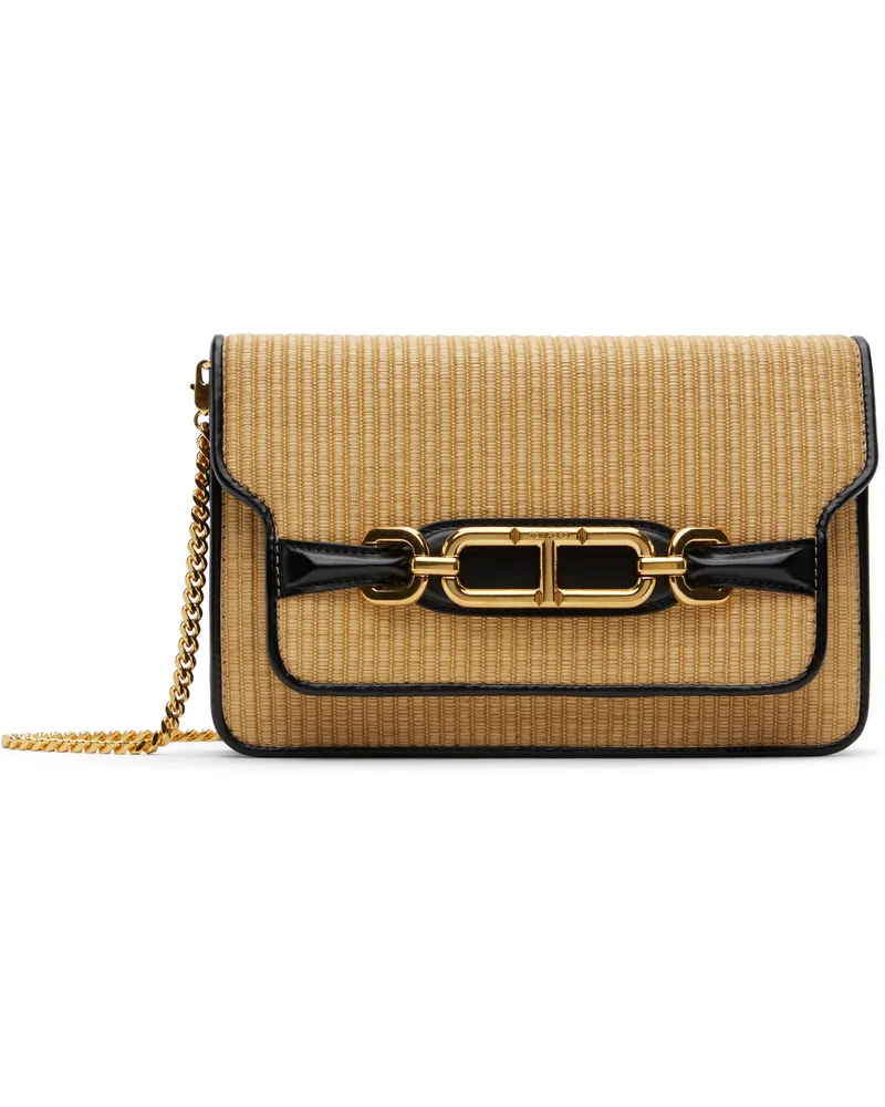 Tom Ford Beige & Black Raffia & Leather Small Shoulder Bag 3jn04