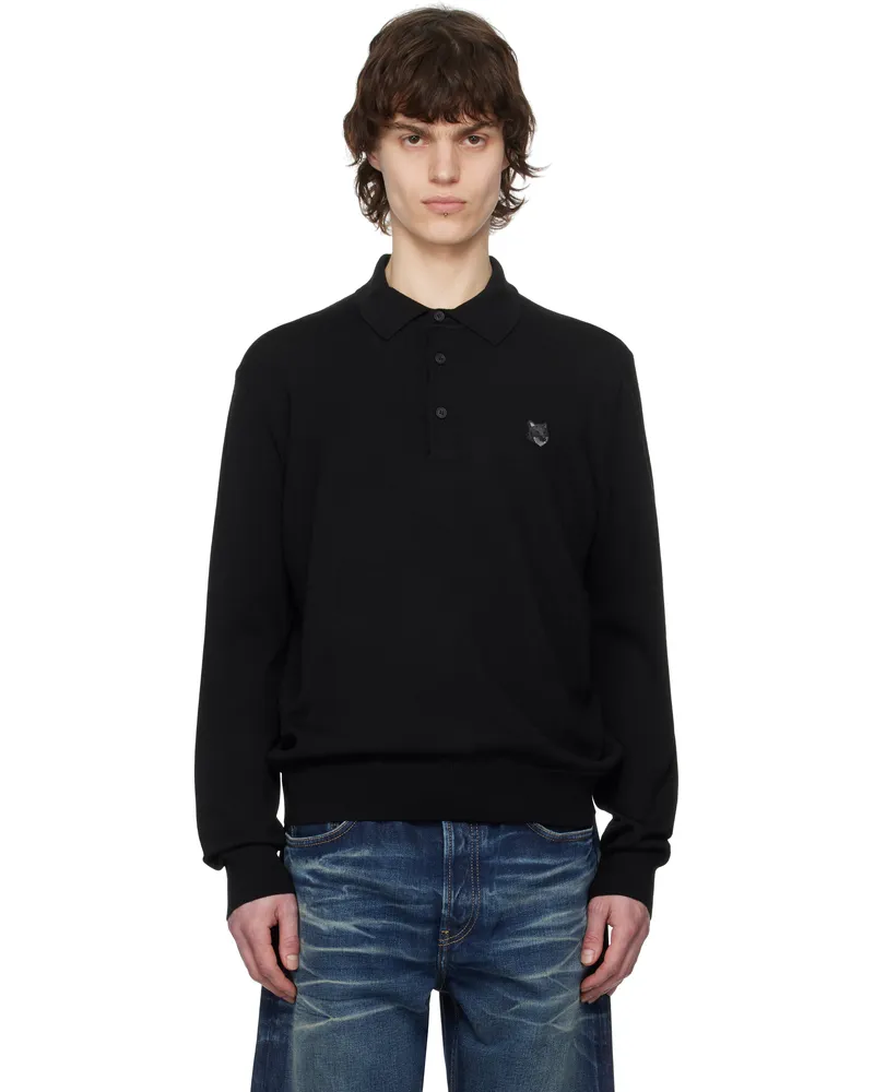 Kitsuné Black Bold Fox Head Patch Polo P199