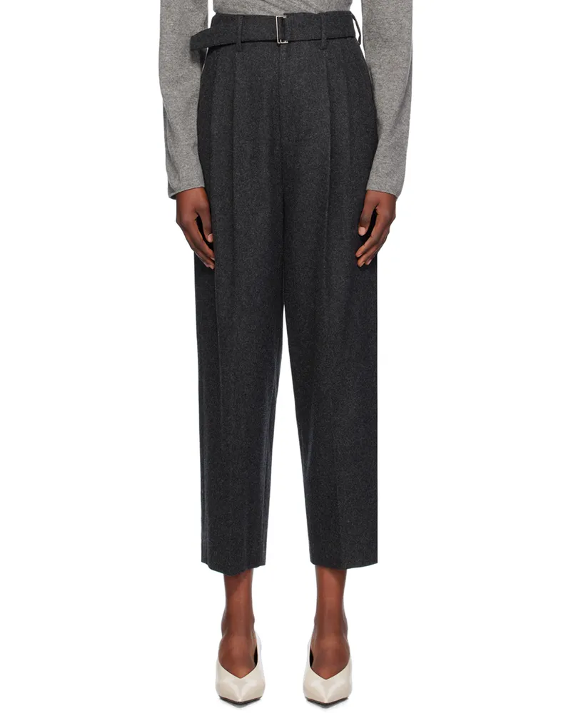 LE 17 SEPTEMBRE Gray Belted Trousers Gray