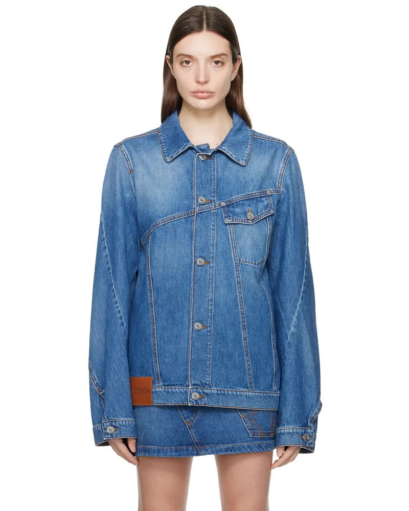 J.W.Anderson Blue Twisted Denim Jacket 804