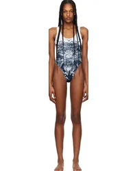 Jean Paul Gaultier Black & White 'The Diablo' Swimsuit White