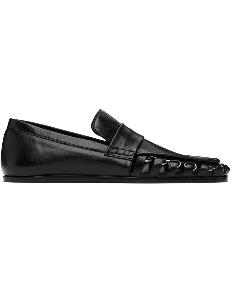 Jil Sander Black D-Ring Loafers 001