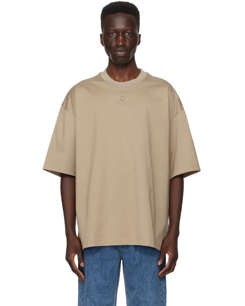 Wooyoungmi Beige Embroidered T-Shirt 703e