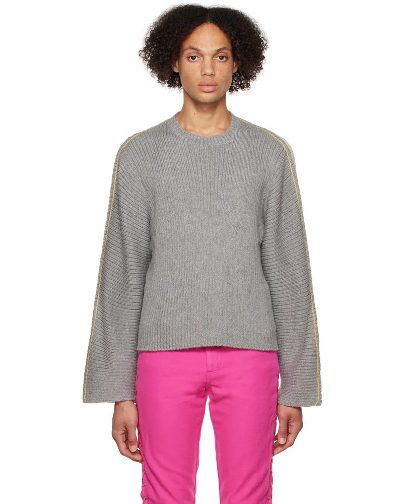 Eckhaus Latta Gray & Off-White Ash Sweater Calico