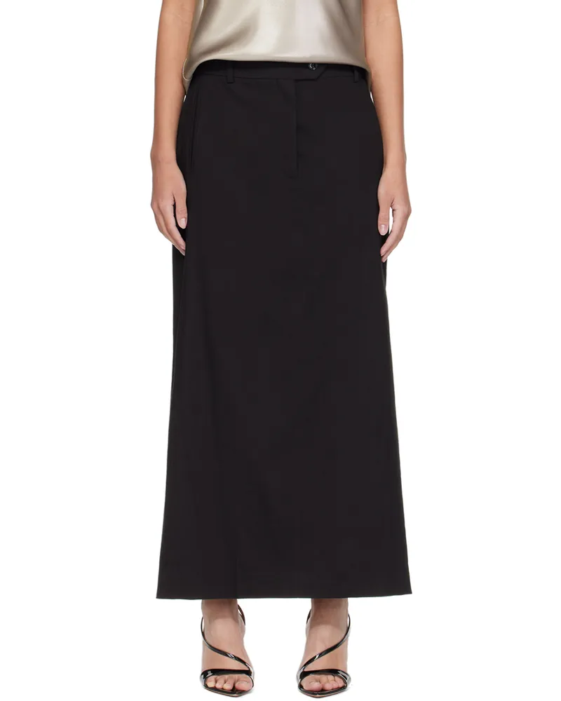 HUGO BOSS Black Slit Midi Skirt 1