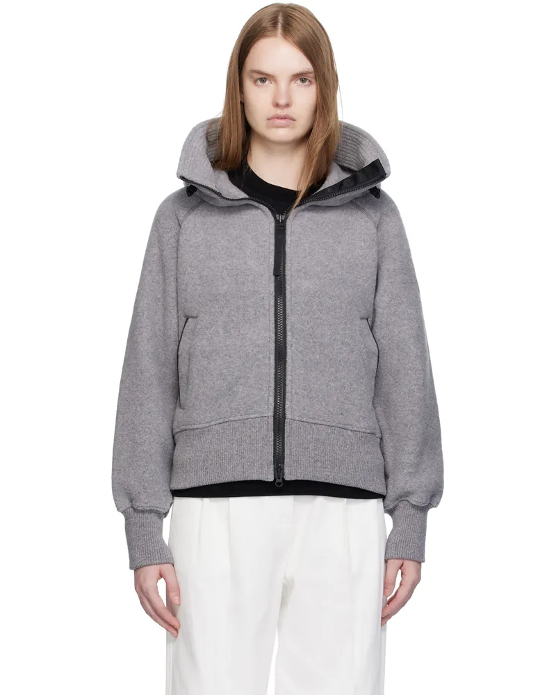 Canada Goose Gray 'Black Label' Chilliwack Kind Fleece Bomber Jacket 9817
