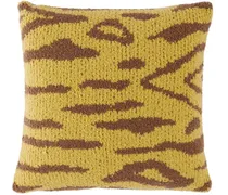 Yellow & Brown Tiger Block Square Pillow