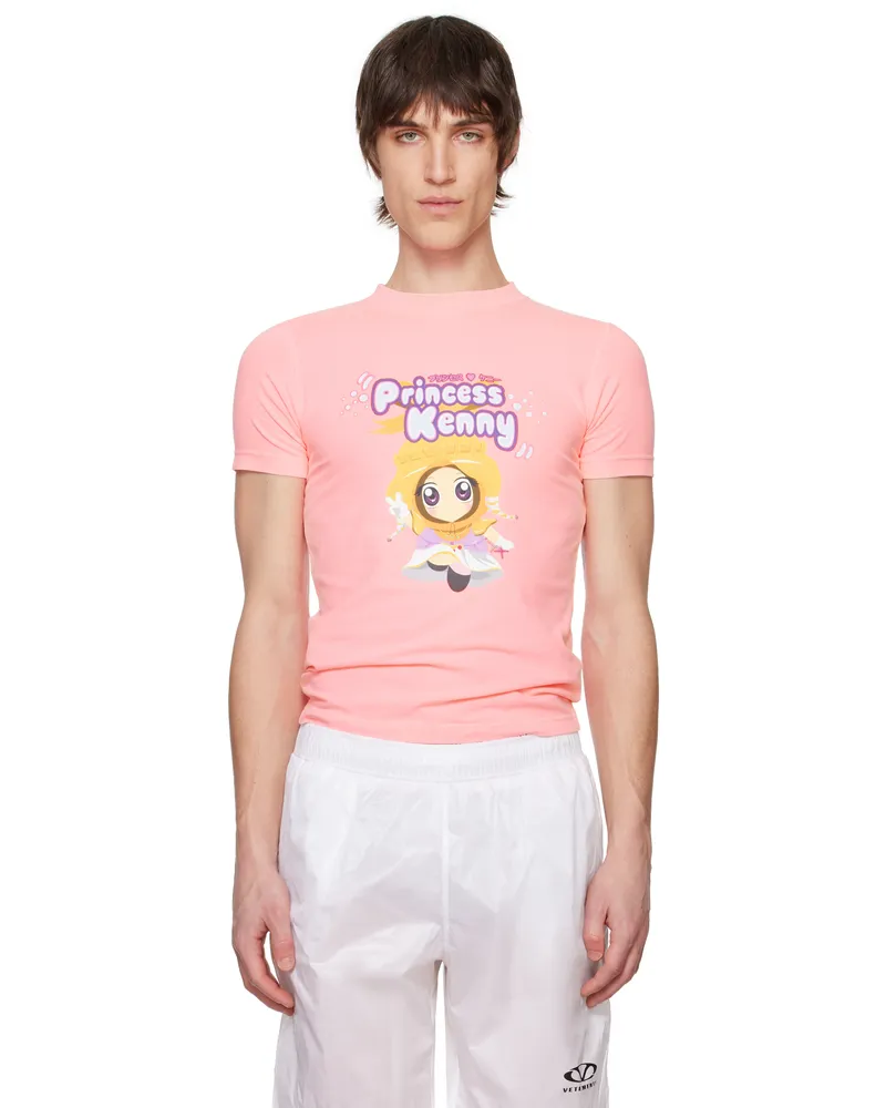 VETEMENTS Pink 'Princess Kenny' Fitted T-shirt Hot