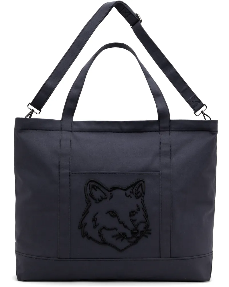 Kitsuné Navy Fox Head XL Tote 0076