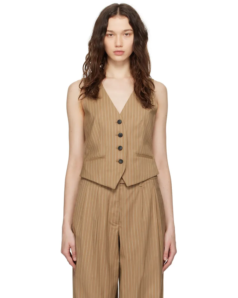 Rag & Bone Tan Priya Vest Camelstrp