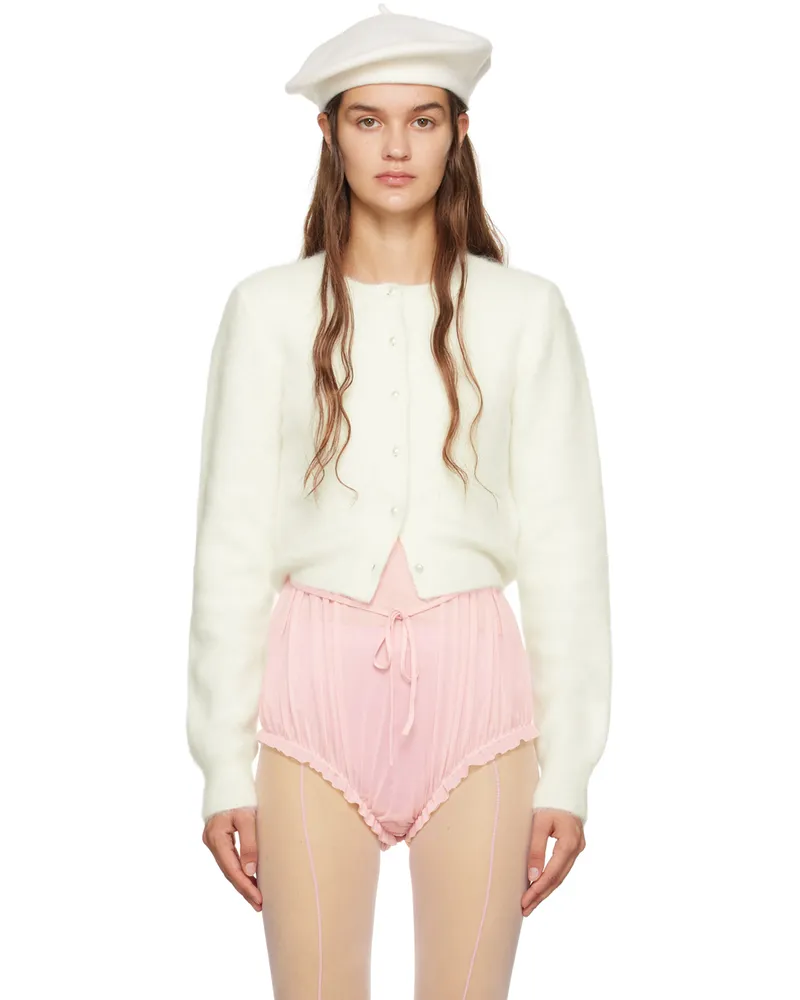 Maison Margiela Off-White Cropped Cardigan 101