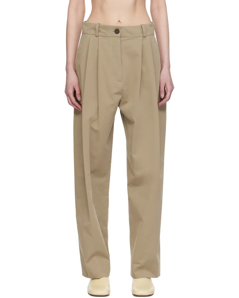 Studio Nicholson Beige Acuna Trousers Parcel