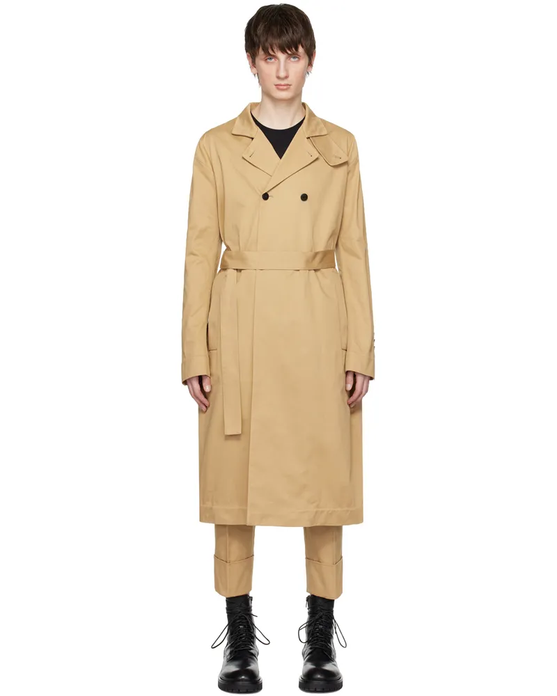 Sapio Beige Double-Breasted Trench Coat Beige