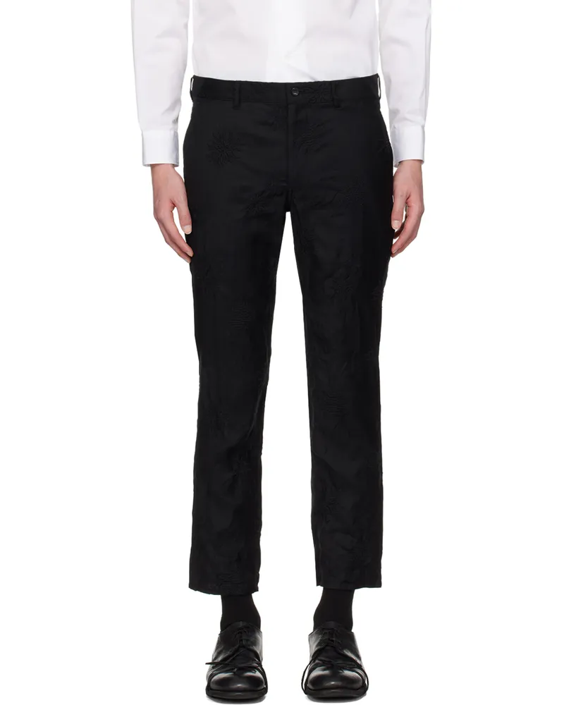 Comme des Garçons Black Embroidered Trousers Black