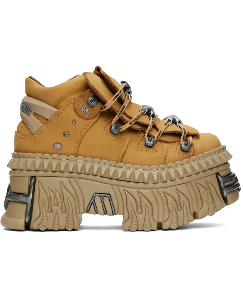 VETEMENTS Tan New Rock Edition Platform Sneakers Camel