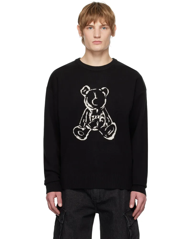 Izzue Black Bear Crewneck Sweater Bkx