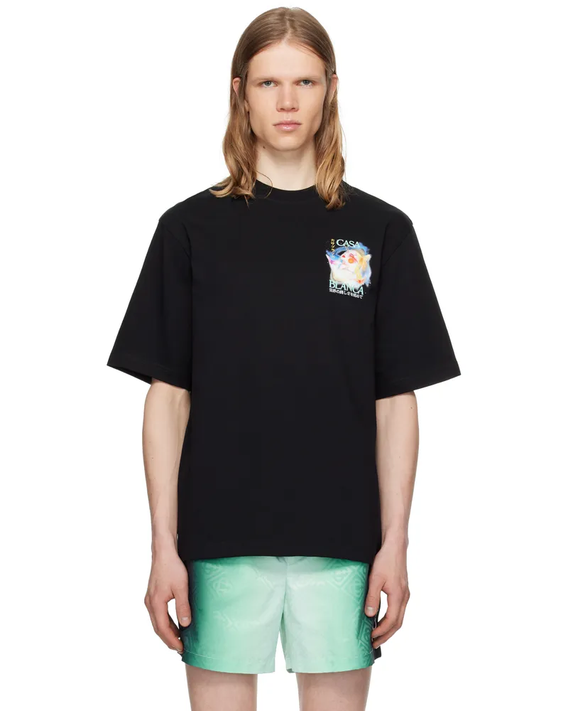 Casablanca Paris Black Galactic Connection T-shirt Galactic