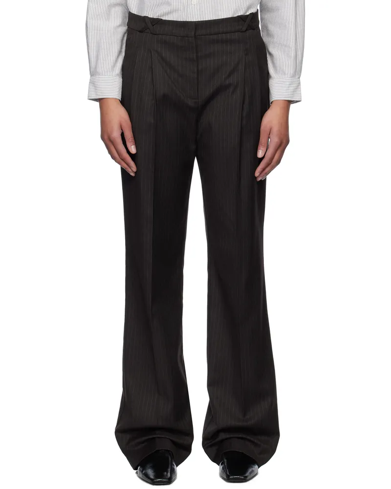 The Garment Brown Denver Pleat Trousers 512