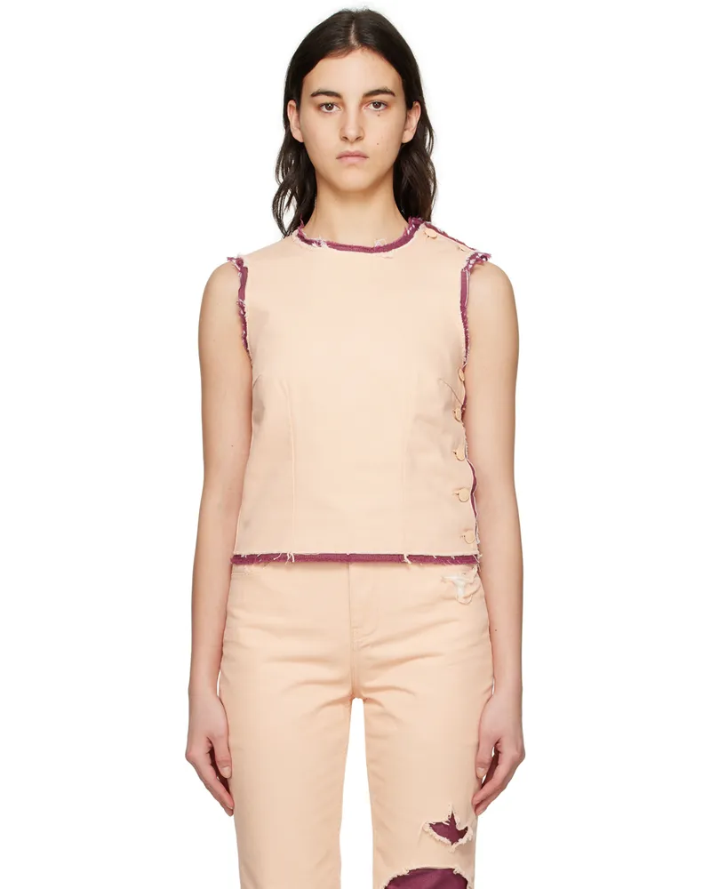 Raf Simons Pink Doubled Denim Tank Top 0039
