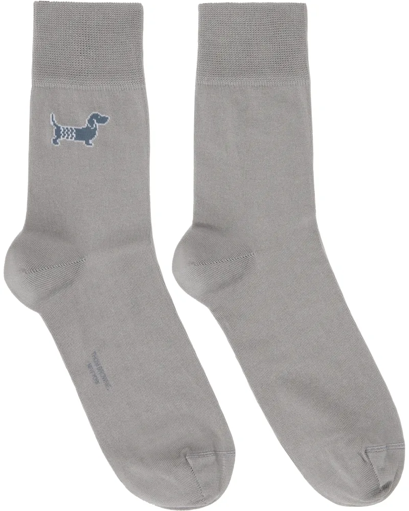 Thom Browne Gray Holiday Hector Cotton Crew Socks 055