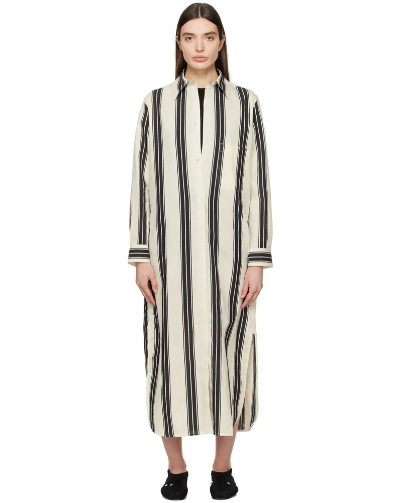 Totême Black & White Striped Maxi Dress 046