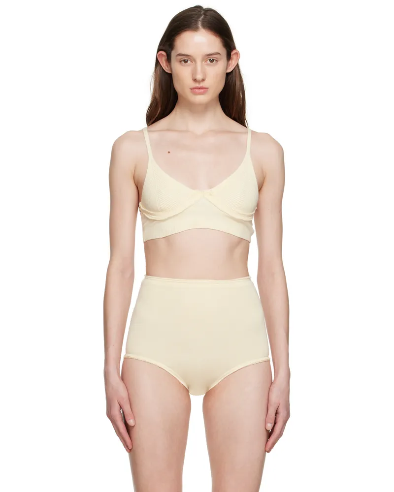 Talia Byre Off-White Ribbed Bra 114