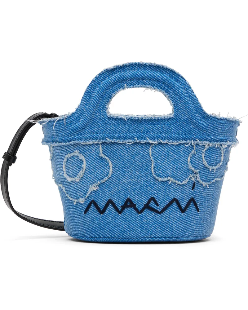 Marni Blue Tropicalia Micro Denim Tote 00b44