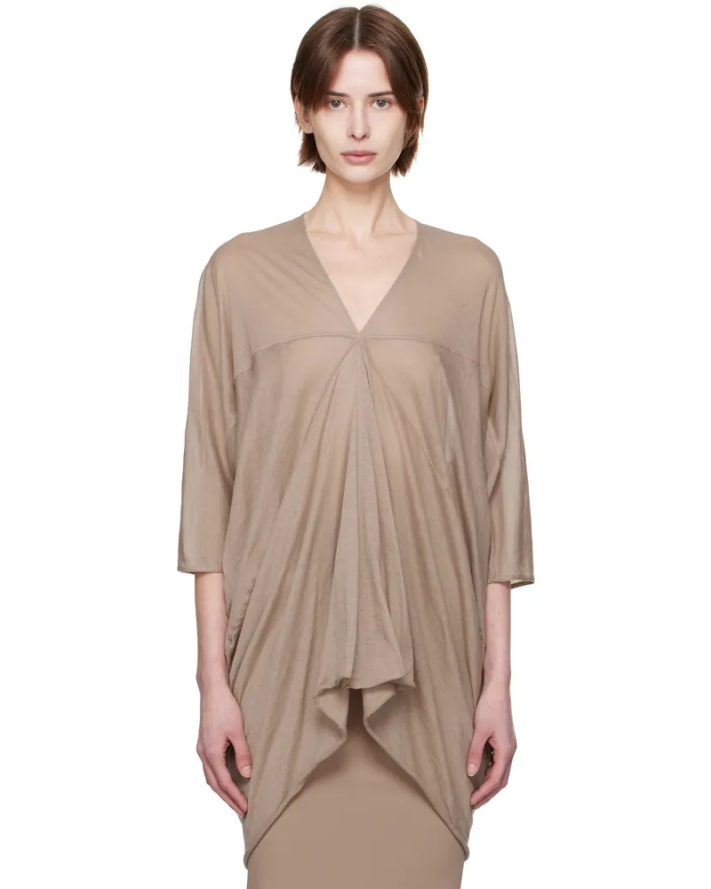 Rick Owens Taupe Hollywood Kite Blouse 64